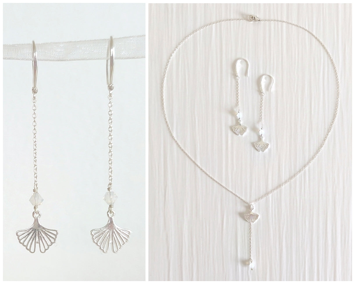 Ginkgo mit Opal-Swarovskis