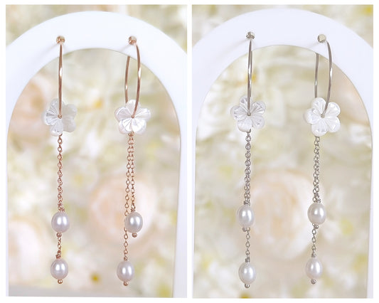 Perlmuttblumen mit Süßwasserperlen